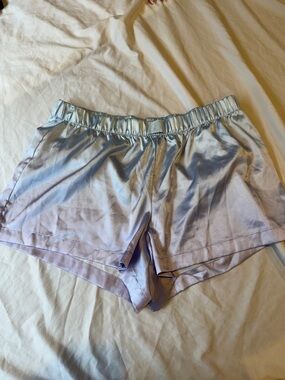 Victoria's Secret Shimmery Light Blue Satin Shorts